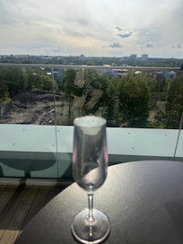 End of glass of bubbly and happy hour