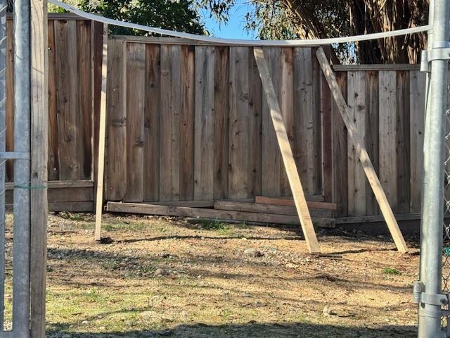 Fences falling down.