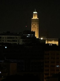 View of Hassan II Mosque (a must see) from the rooftop restaurant.