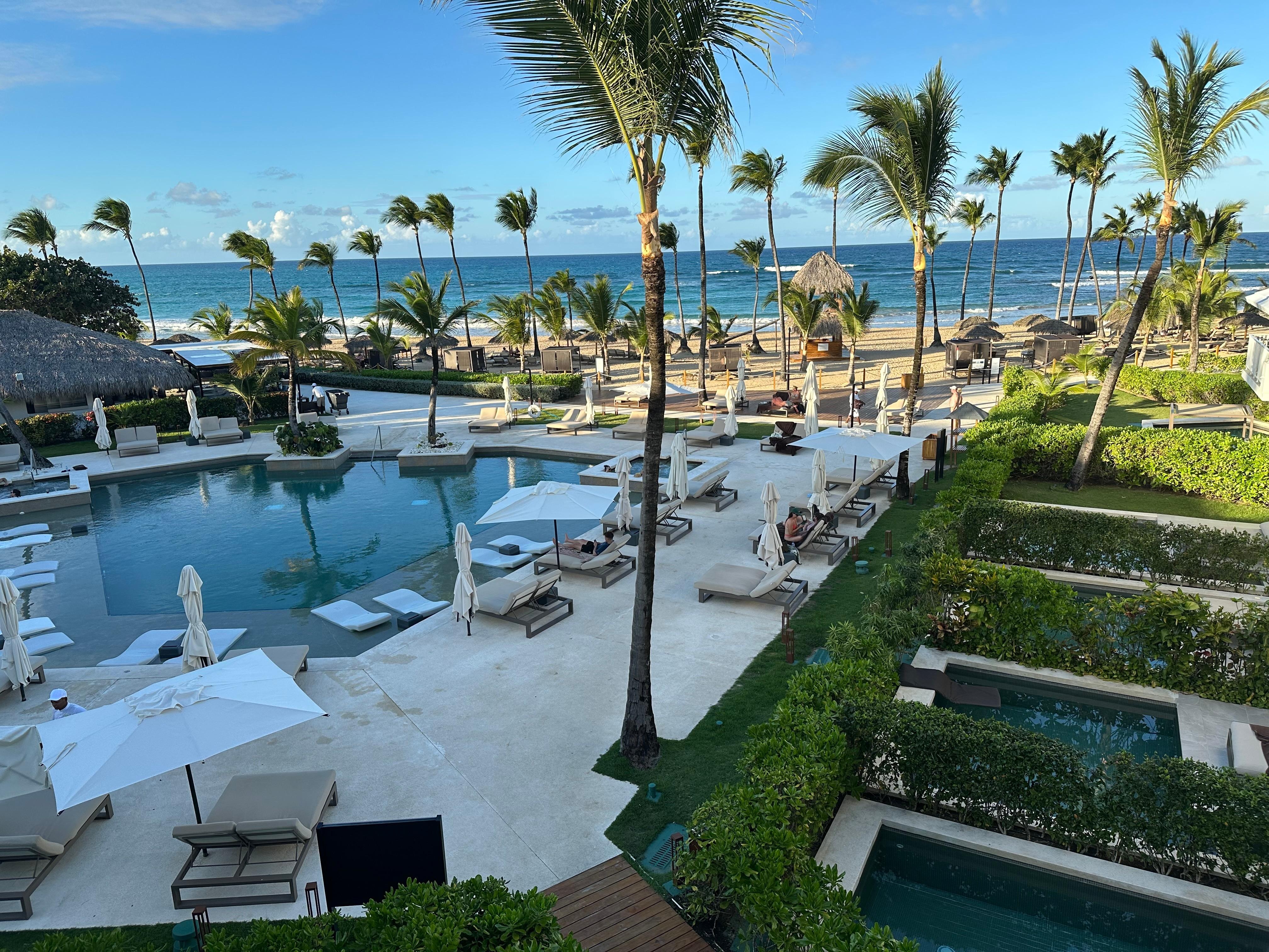 View from our room, which was in the excellence club side of the resort and was classified as a junior suite with ocean view.