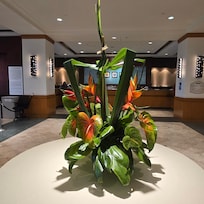 Flower arrangement in lobby