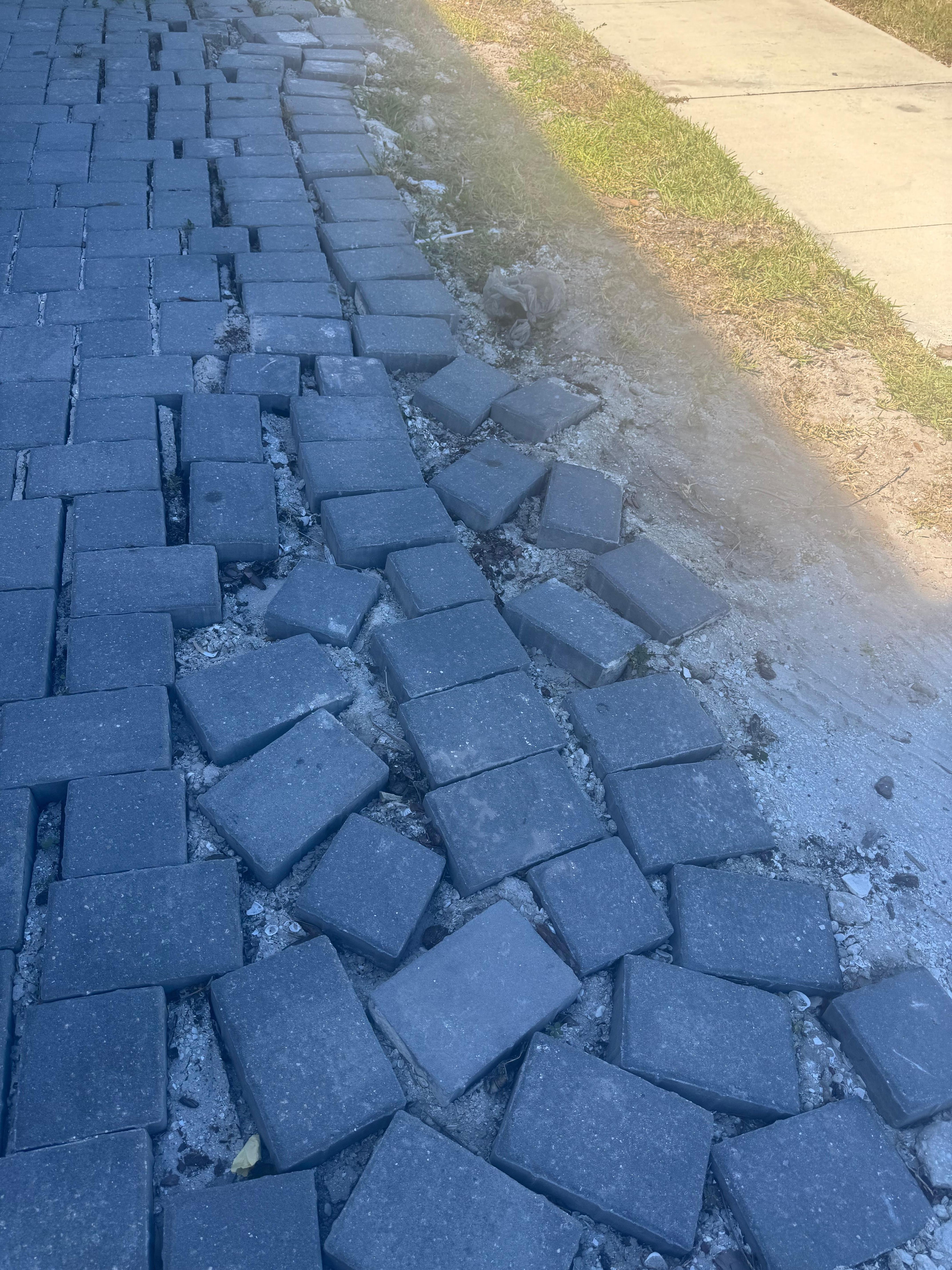 Broken pavement