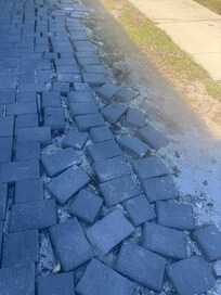 Broken pavement