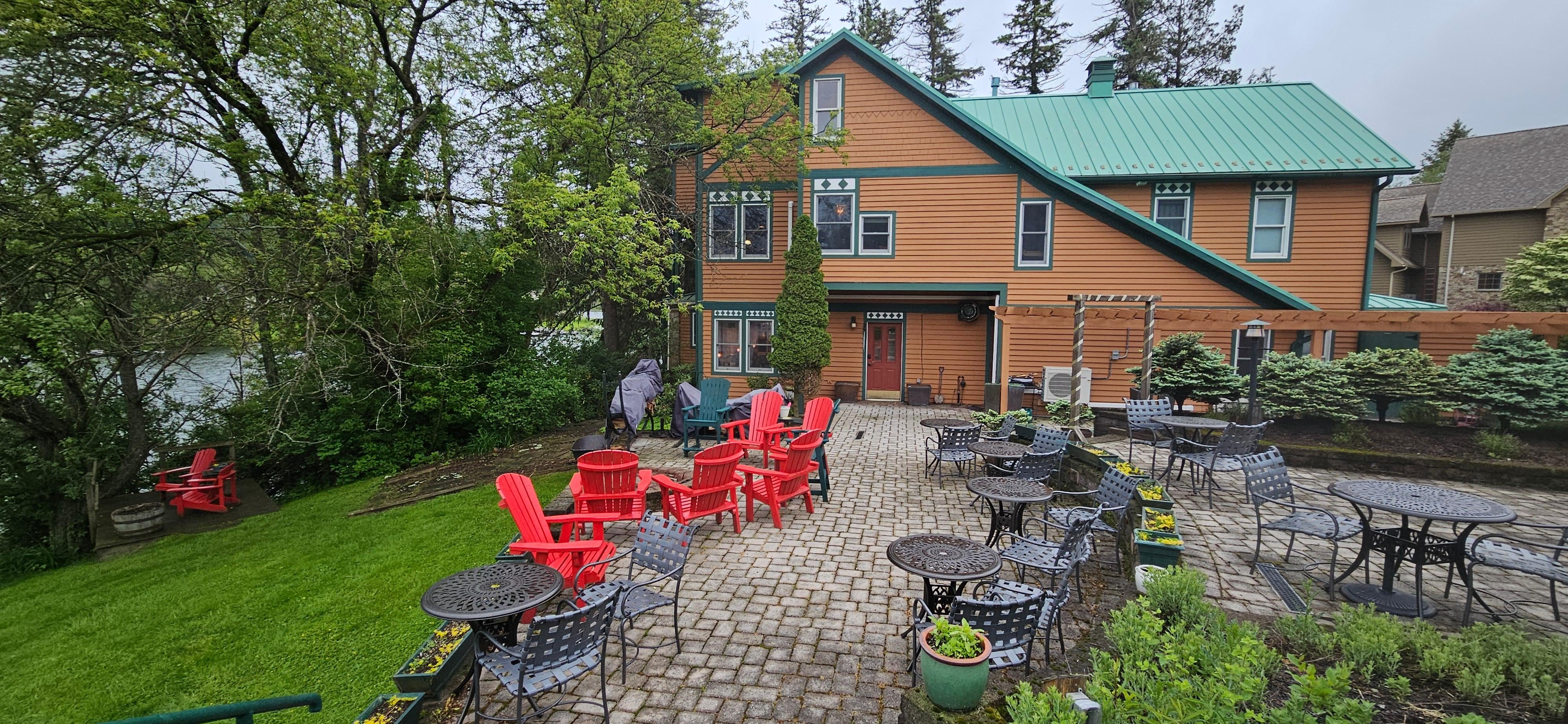 Looking back at the Inn from the sitting area on the property