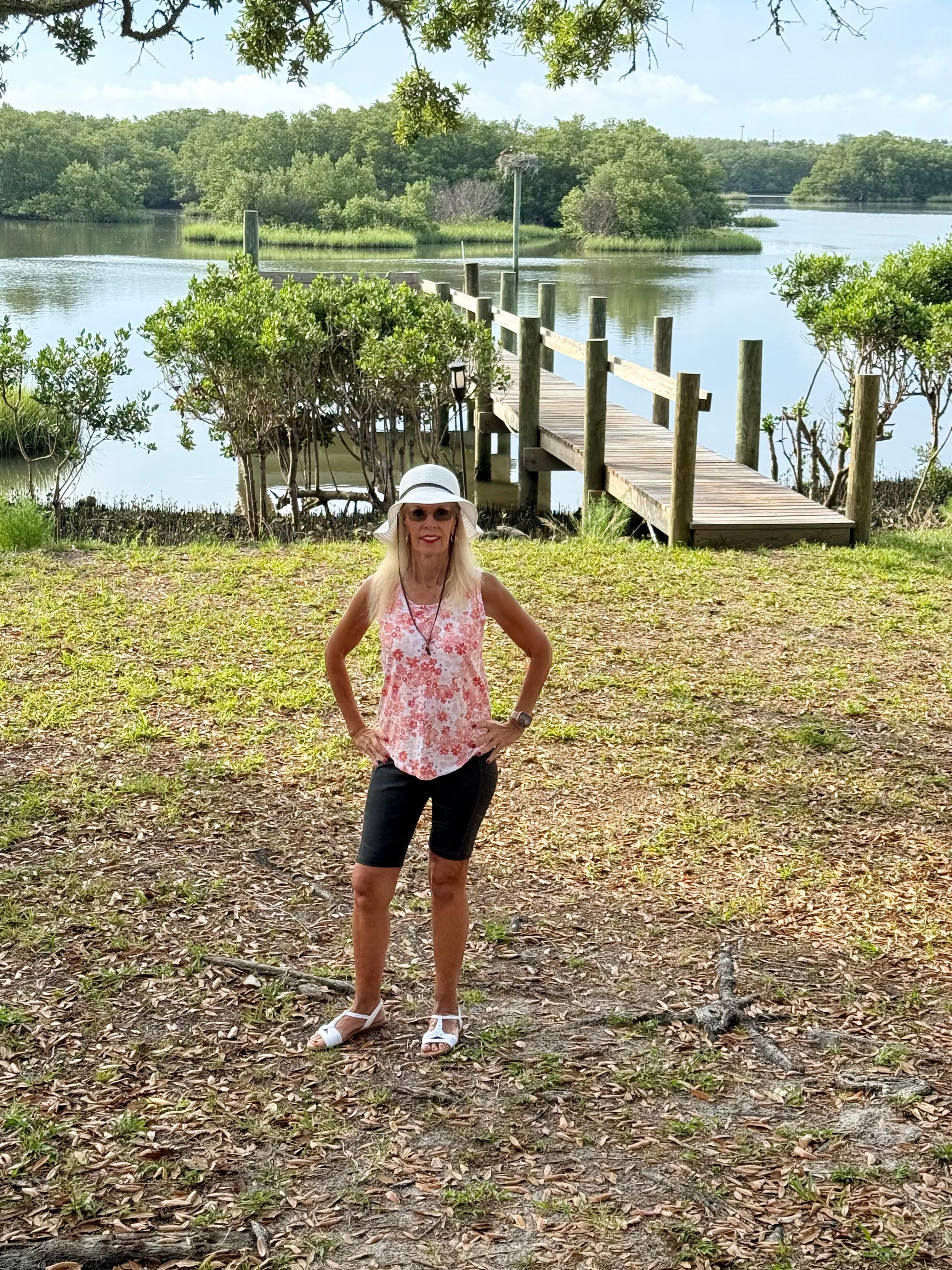 View of backyard and private dock.