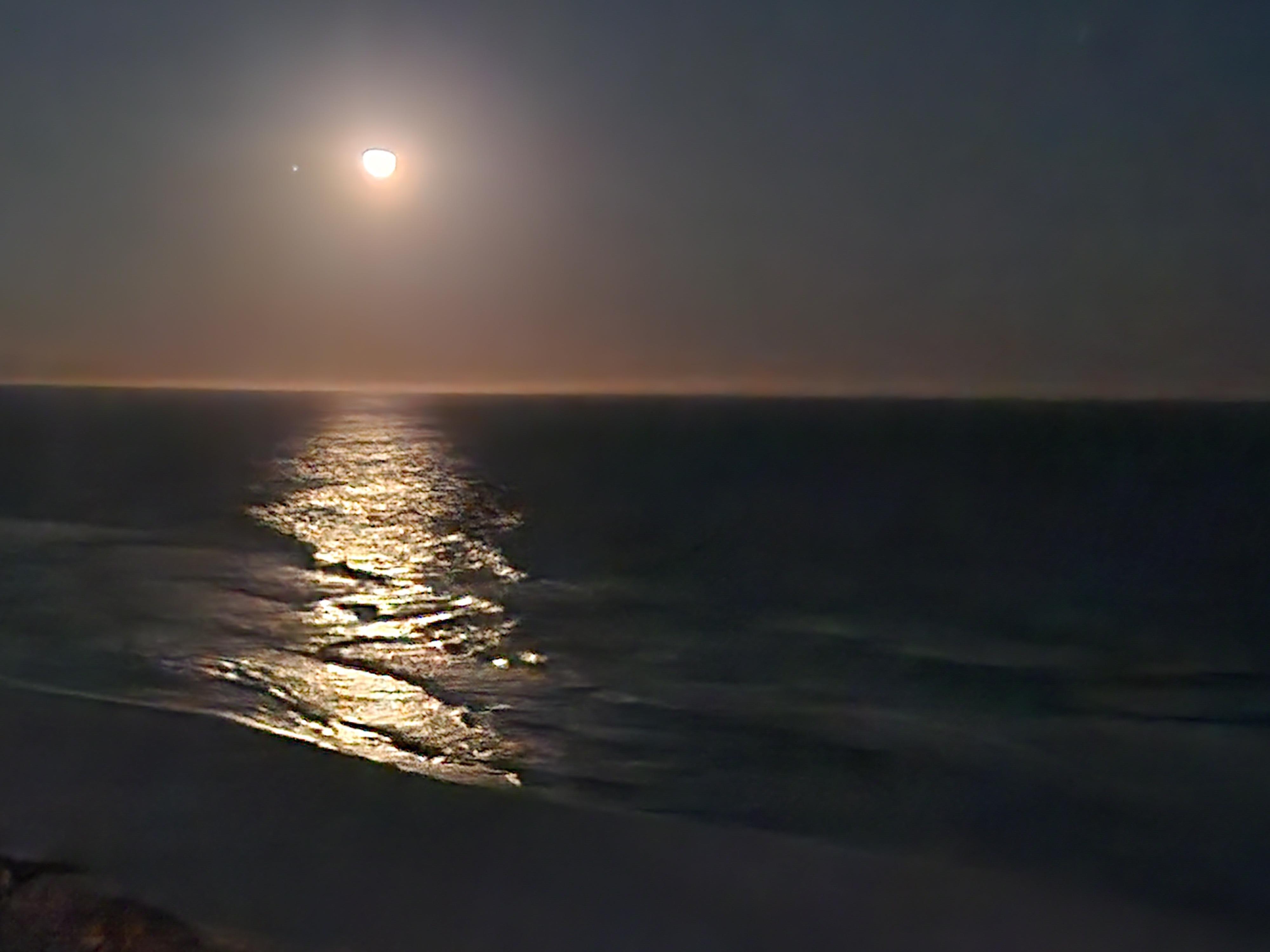 Moon view from the balcony. 