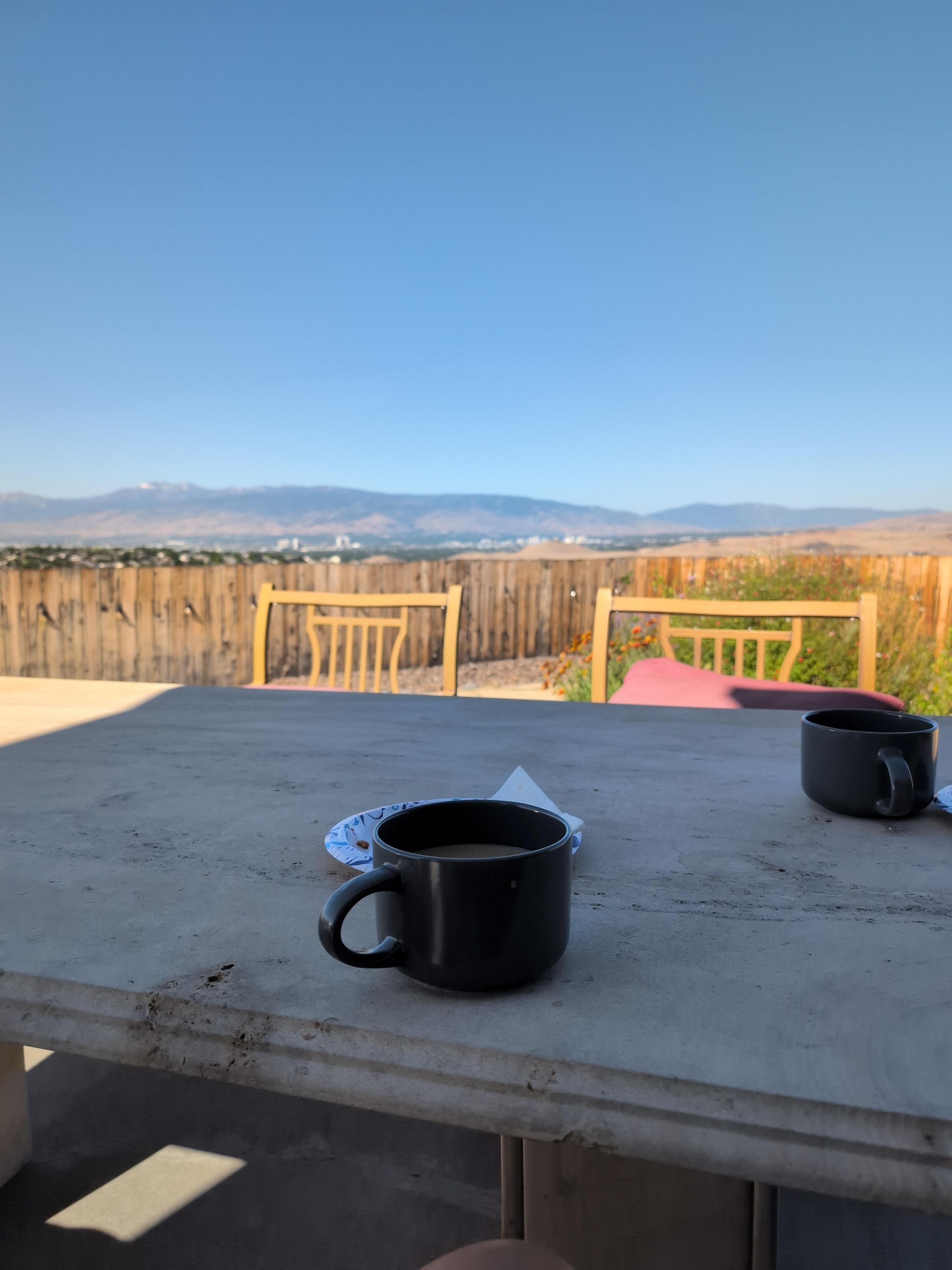Coffee while overlooking Reno
