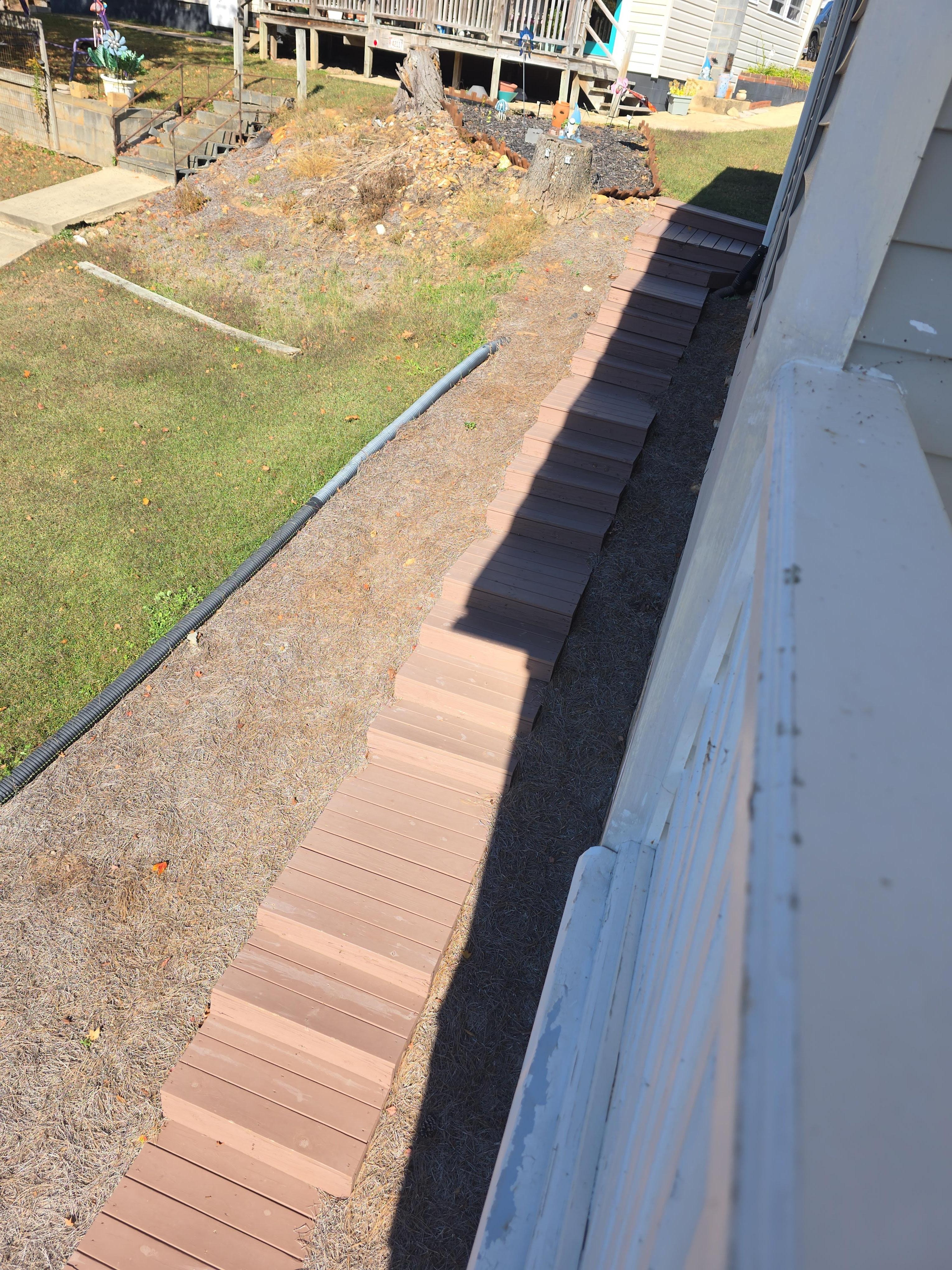 Steps from front area to lakeside