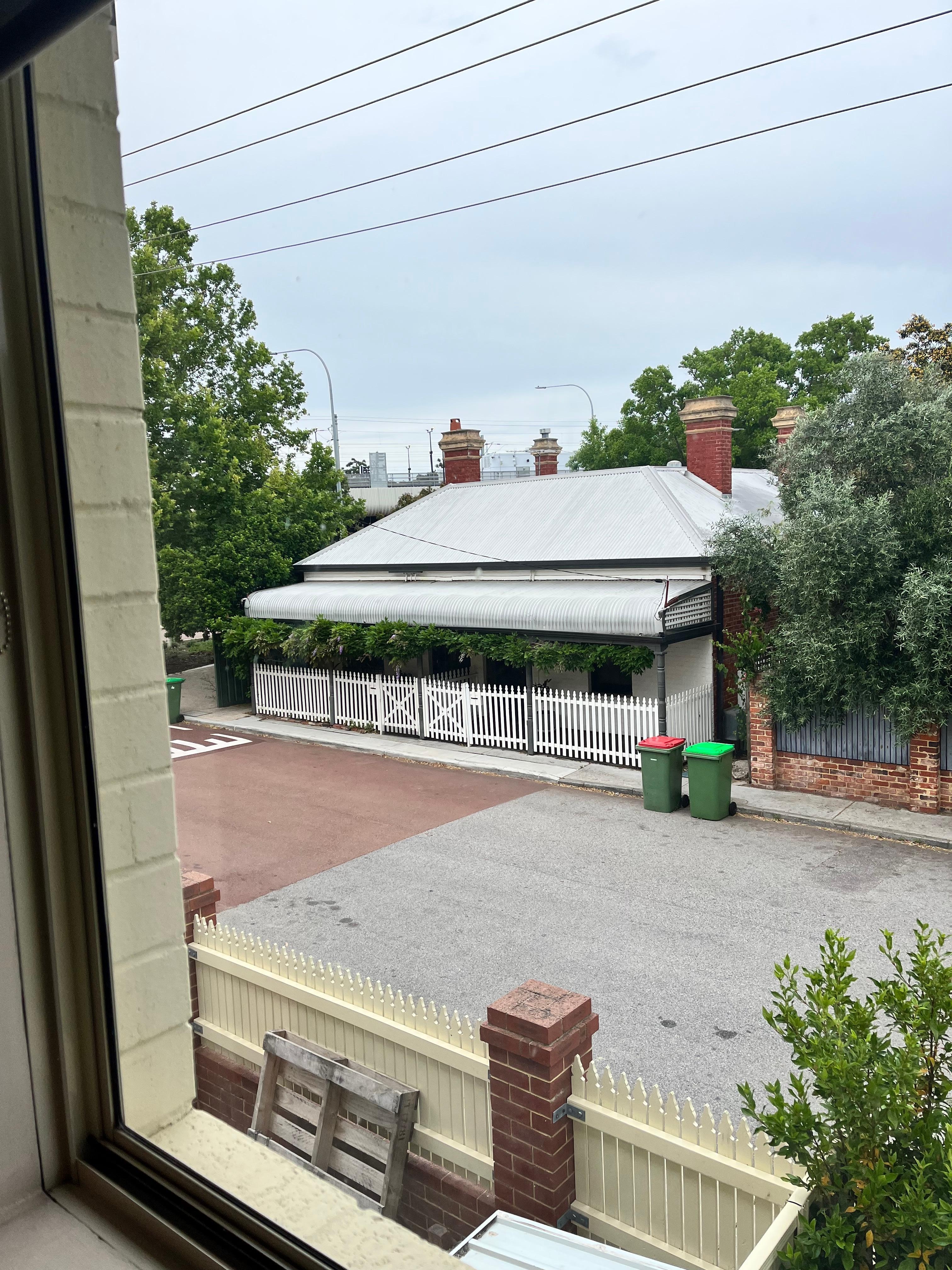 Lovely view from our room, quiet quaint street with cute cottages