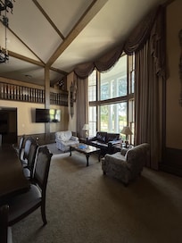 Sitting area next to dining area was a perfect spot for morning coffee