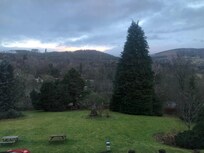 Our view, looking away from building entrance.