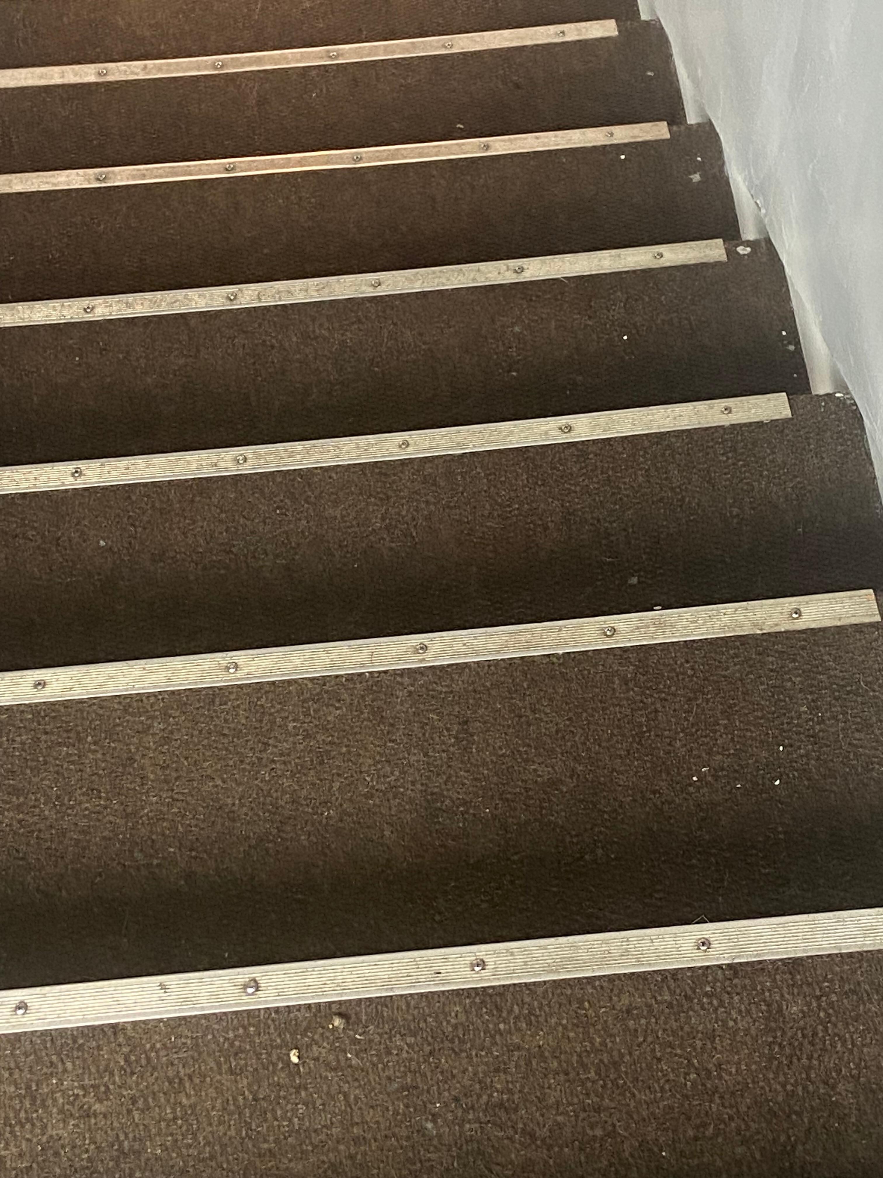 Stairs not even vacuumed 