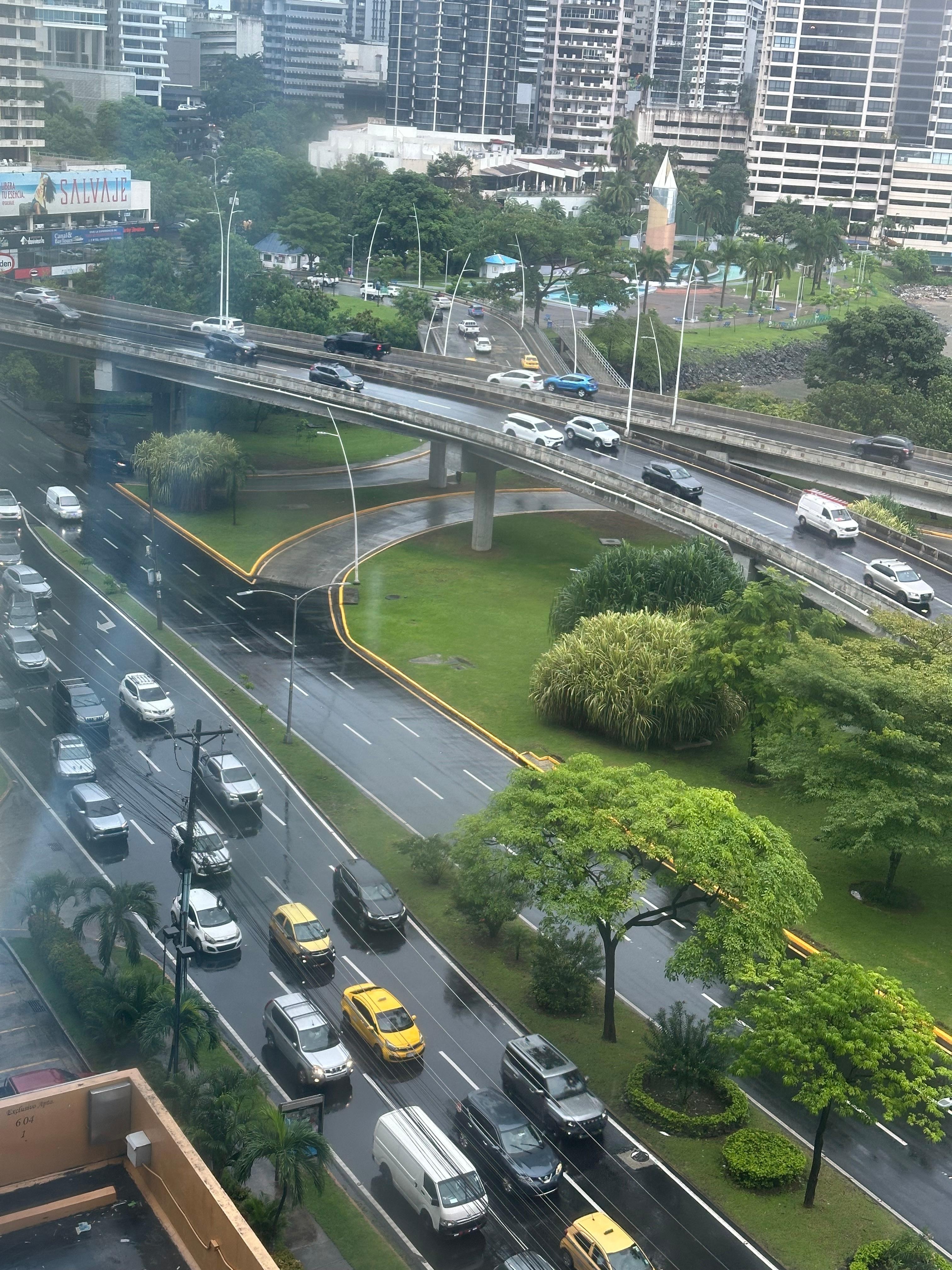 Lots of city traffic