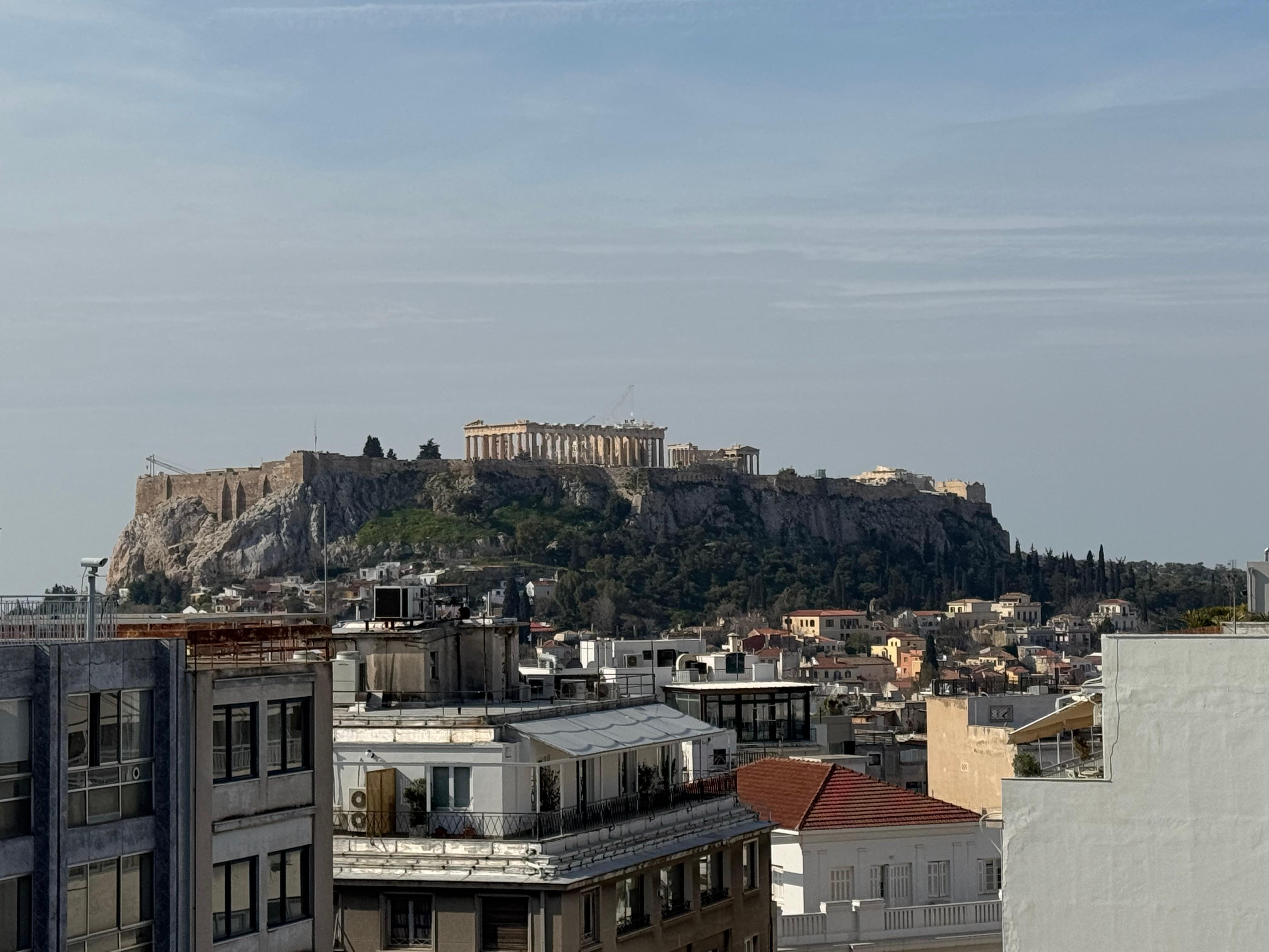 View from restaurant at breakfast 