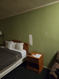 Picture dose not convey smell. Holes in wall.