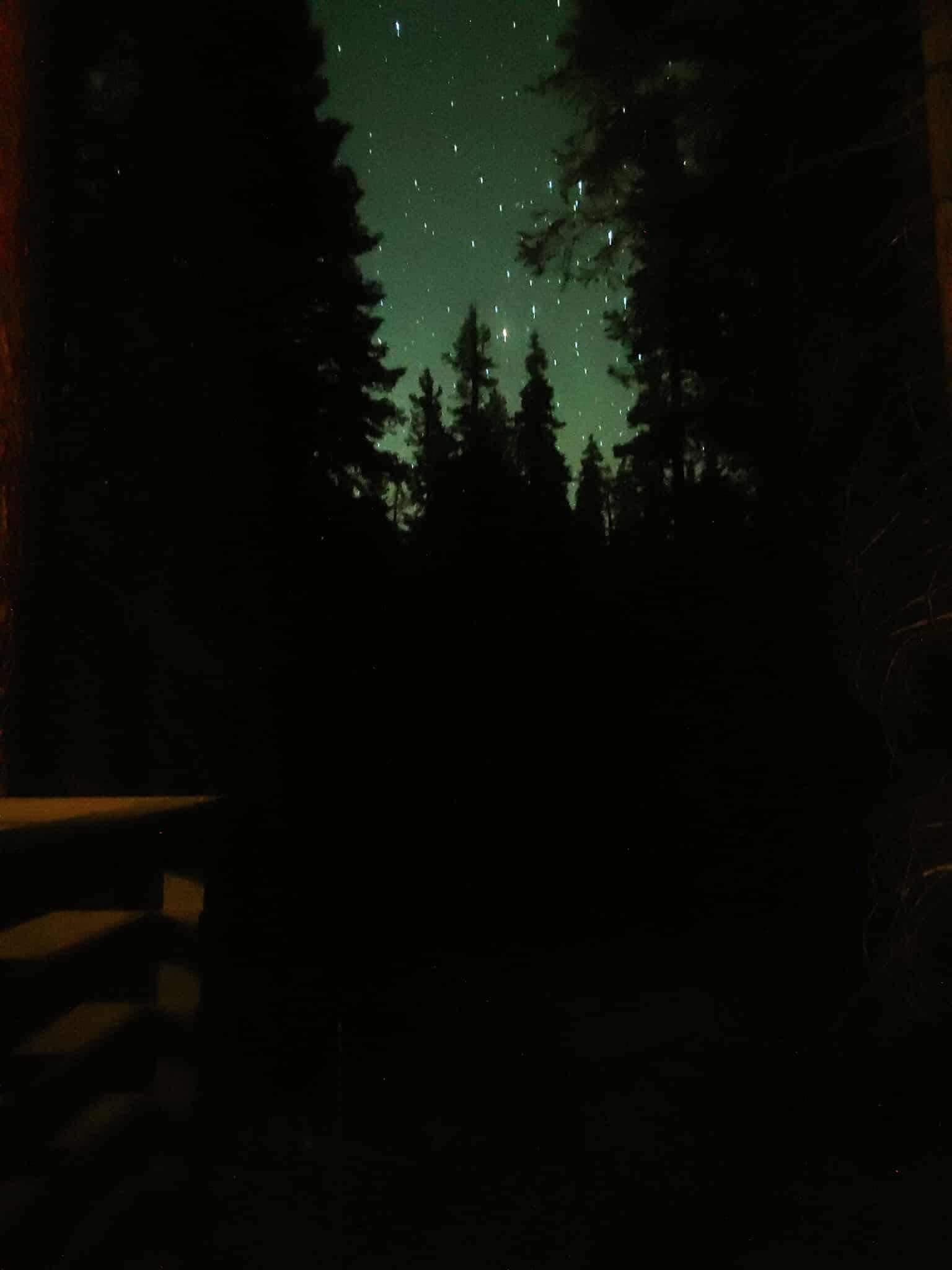 The nighttime view from the deck 