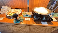 朝食のゆし豆腐とゴーヤチャンプルー