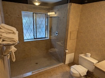 The biggest shower I've ever had in a hotel room.