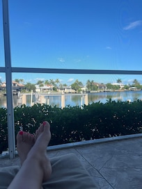 Morning coffee with never be the same without this view and the sounds of fish jumping in the canal