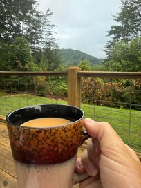 Enjoyed mornings on the rocking chairs with my coffee and Mountain View!