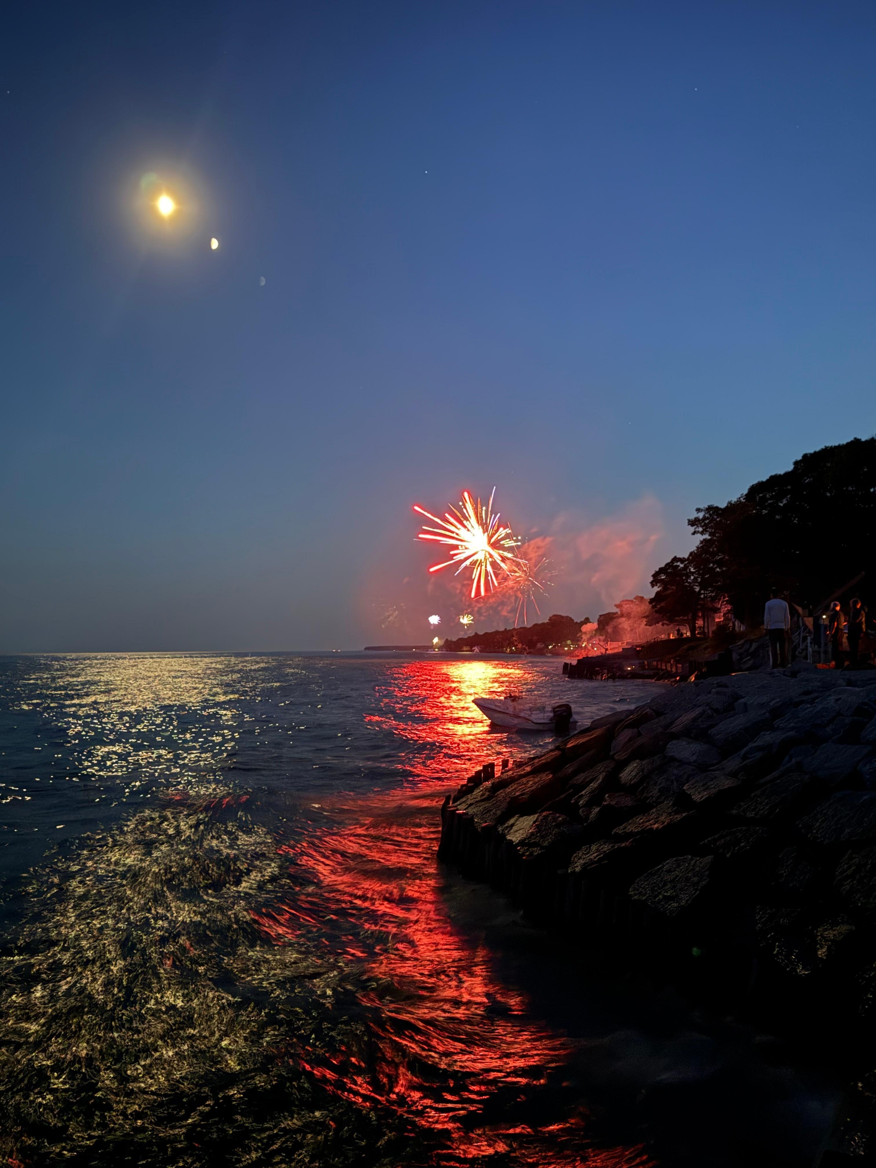 East Tawas fireworks view from the house