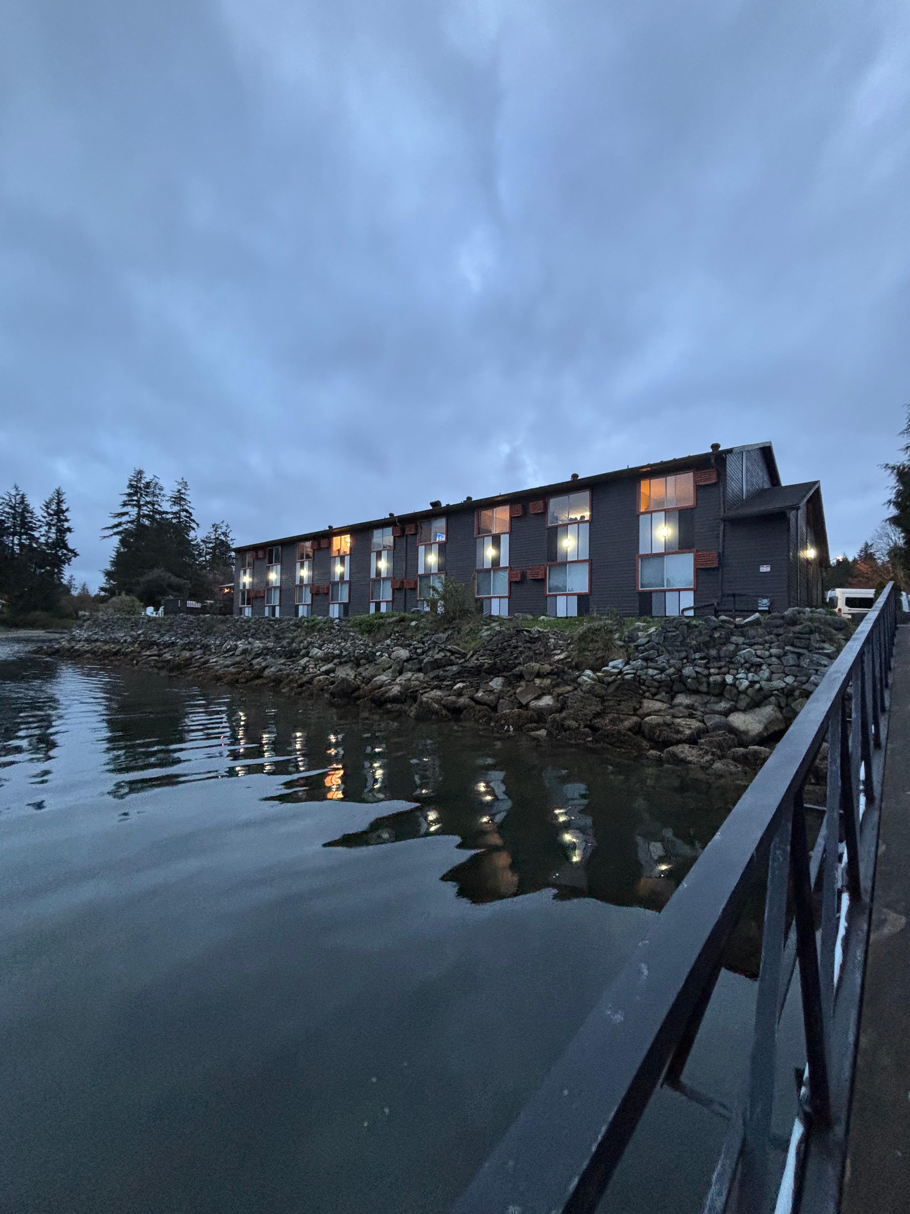 Back view of the hotel