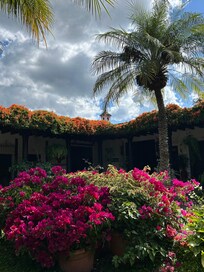 One of the three patios