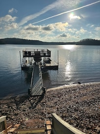 On the way down to the dock to have my morning coffee.