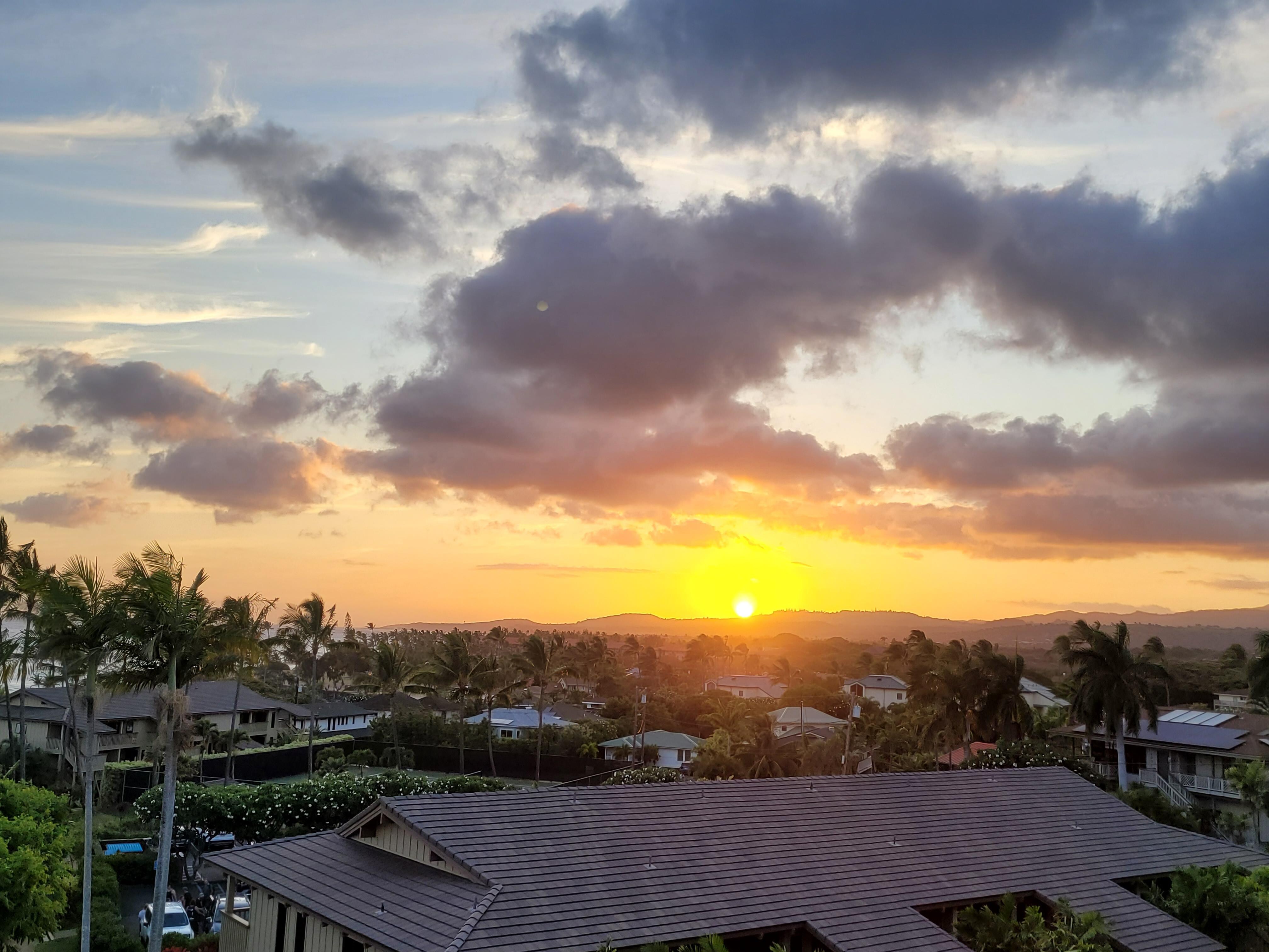 Sunset from the property balcony.