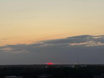 Photo taken from dining room table, which faces town