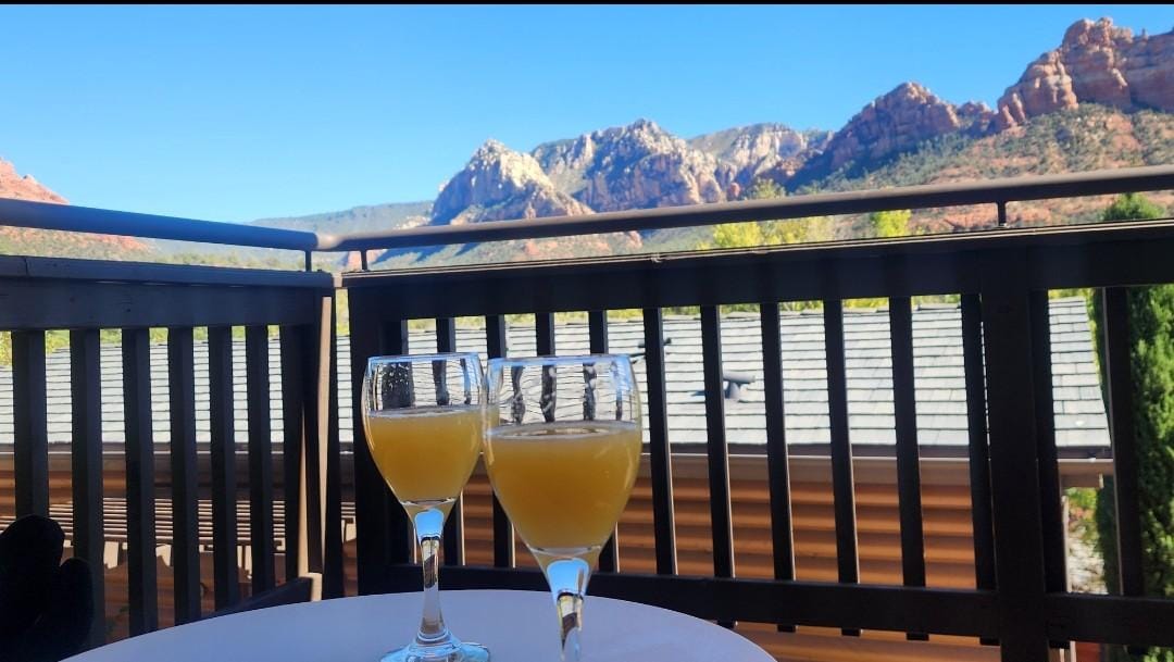 Morning mimosas from personal balcony.