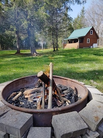 Rain, rain went away, so we made a fire today.