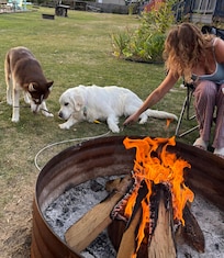 Enjoying the fire pit.