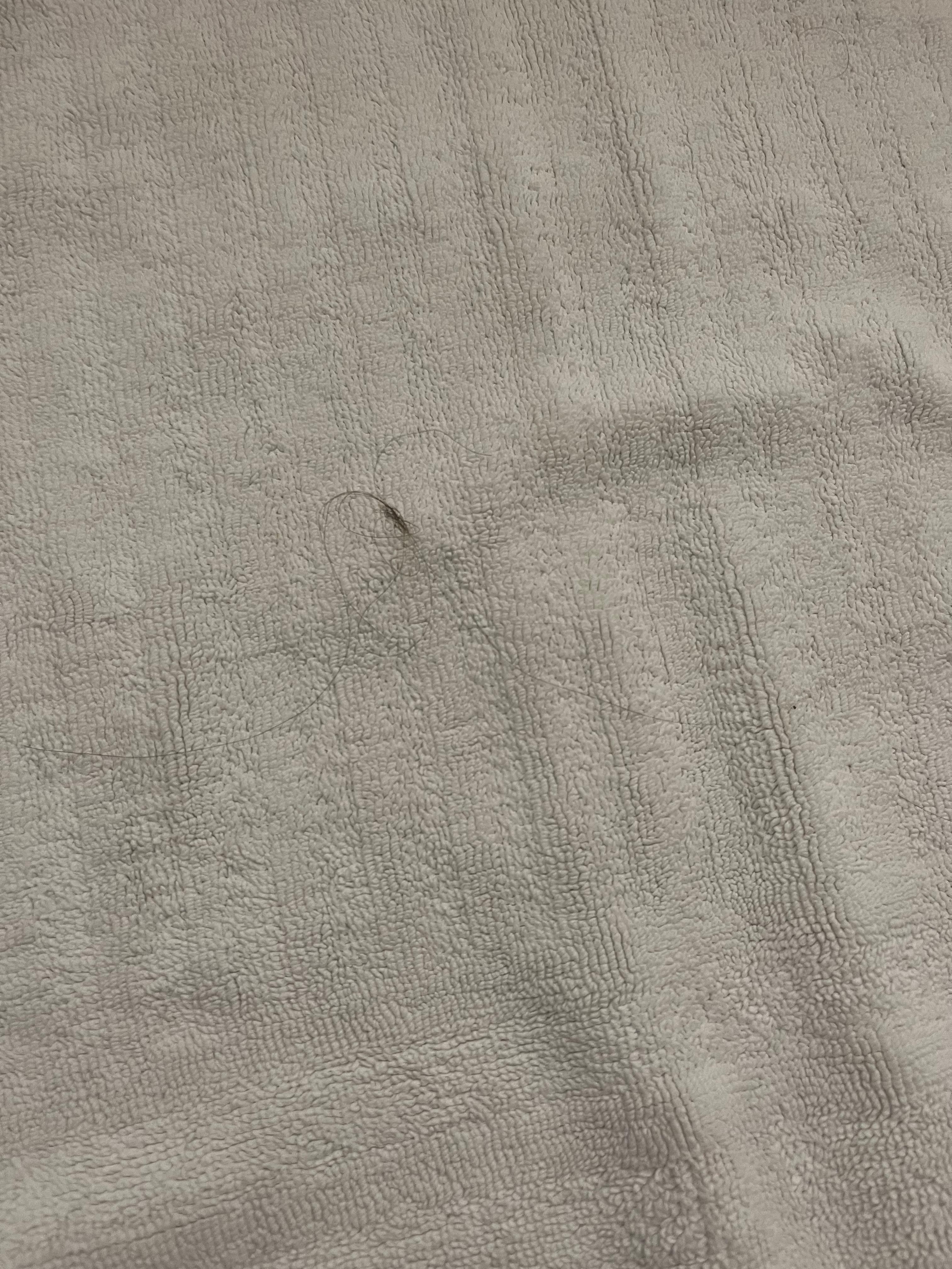 Hair waded in towel not ours 