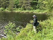 Tim patiently awaiting a nibble at Wachipauka Pond