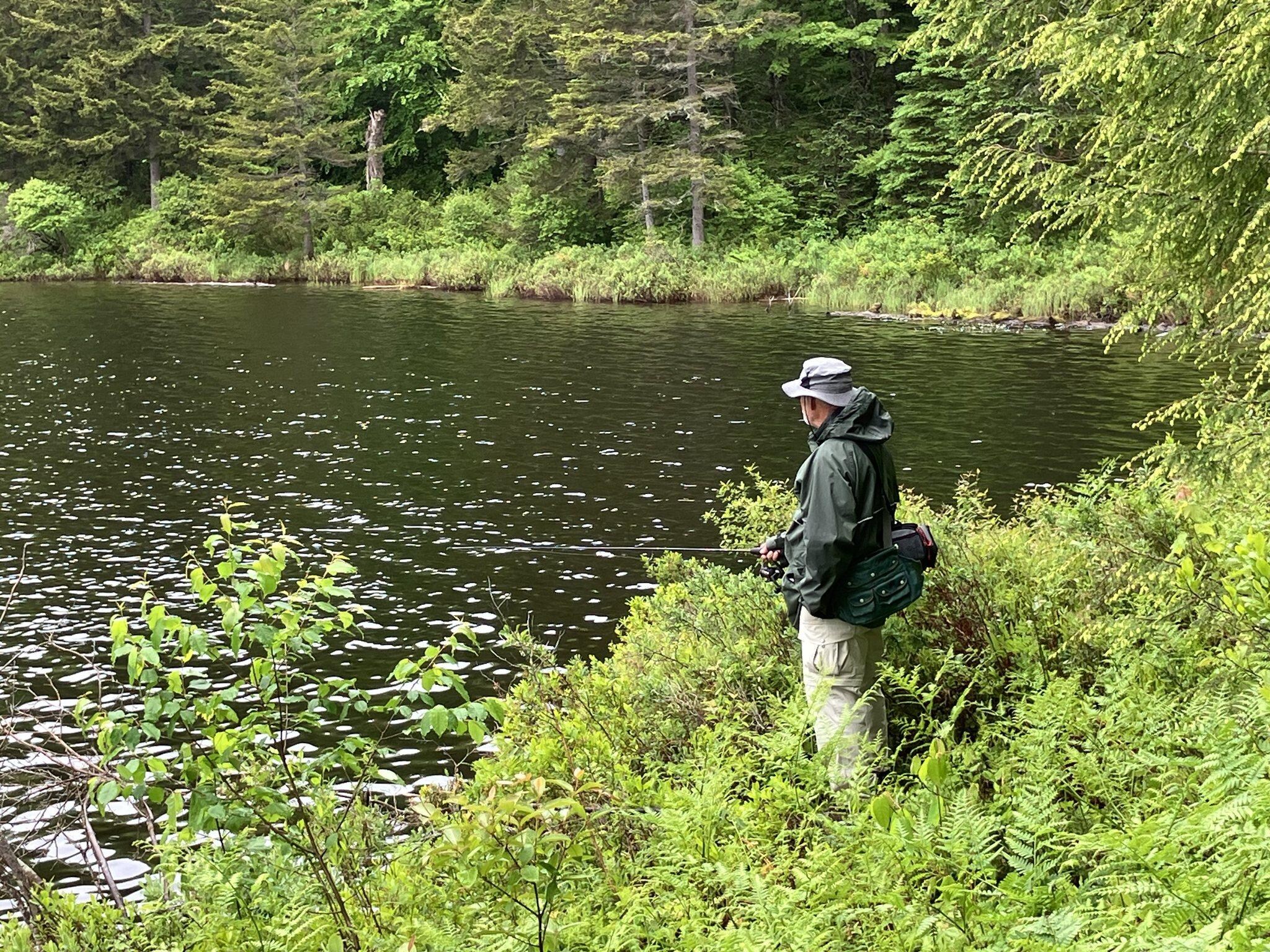 Tim patiently awaiting a nibble at Wachipauka Pond