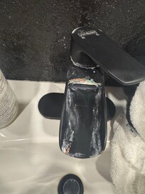 The disgusting sink faucets in the main shared bathroom that we tried to clean ourselves with cleaning product that was there, and it didn’t make a difference.