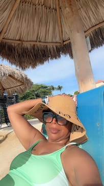 Relaxing by the pool