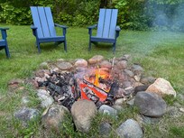 Fire pit in back yard