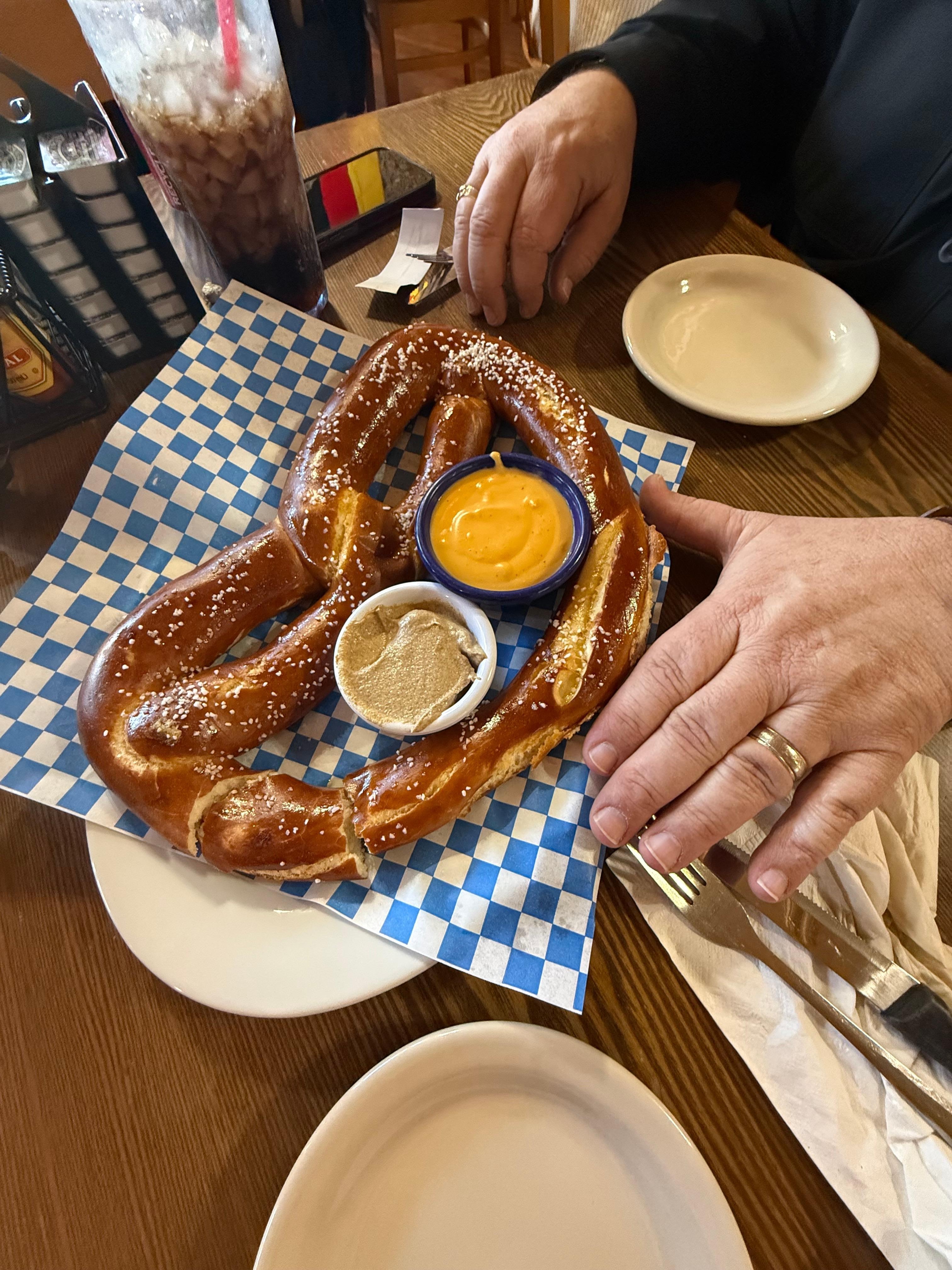 Giant pretzel from the Old German Restaurant & Bakery!!