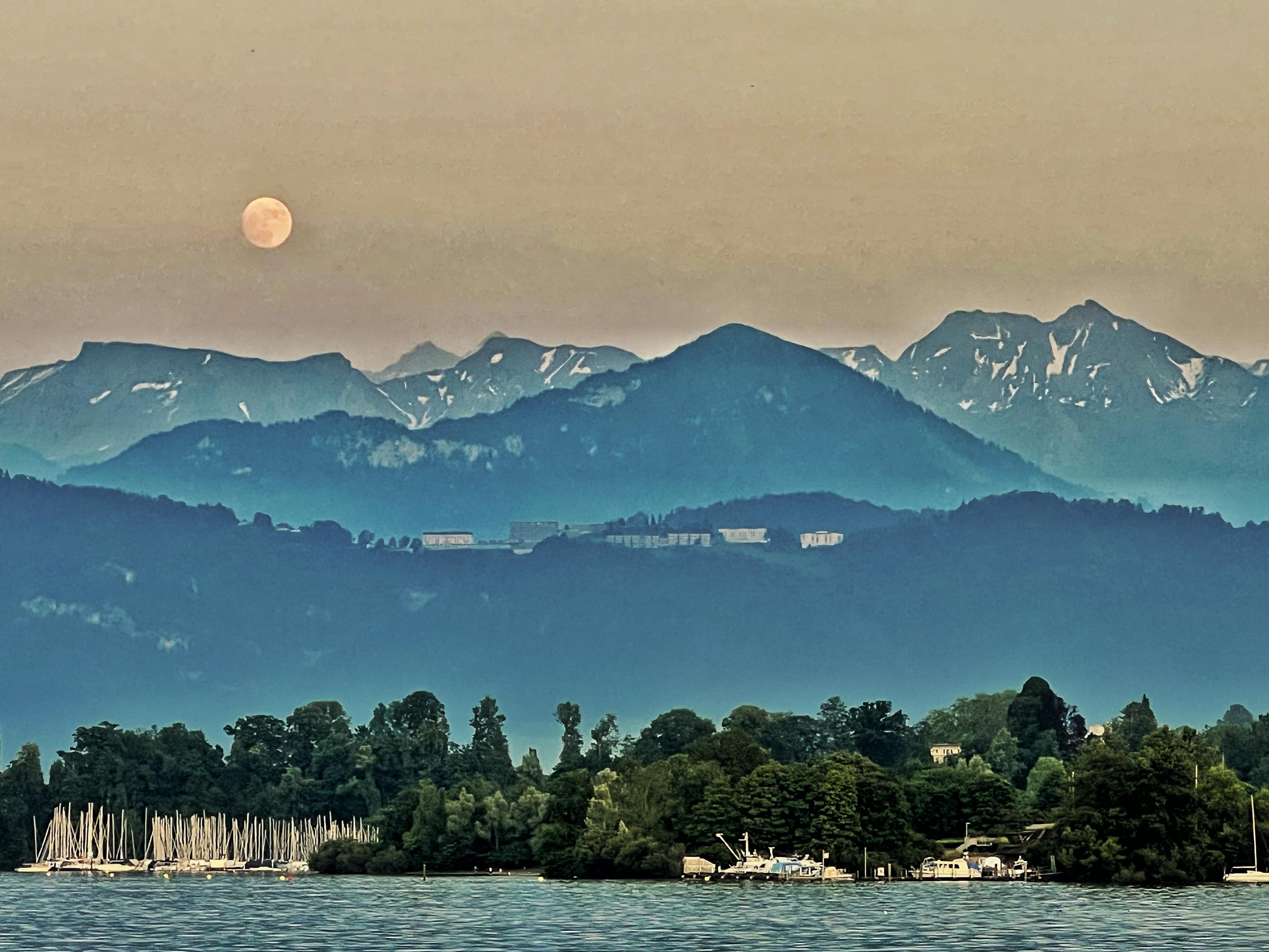 Lake Lucerne view as the sun went down
