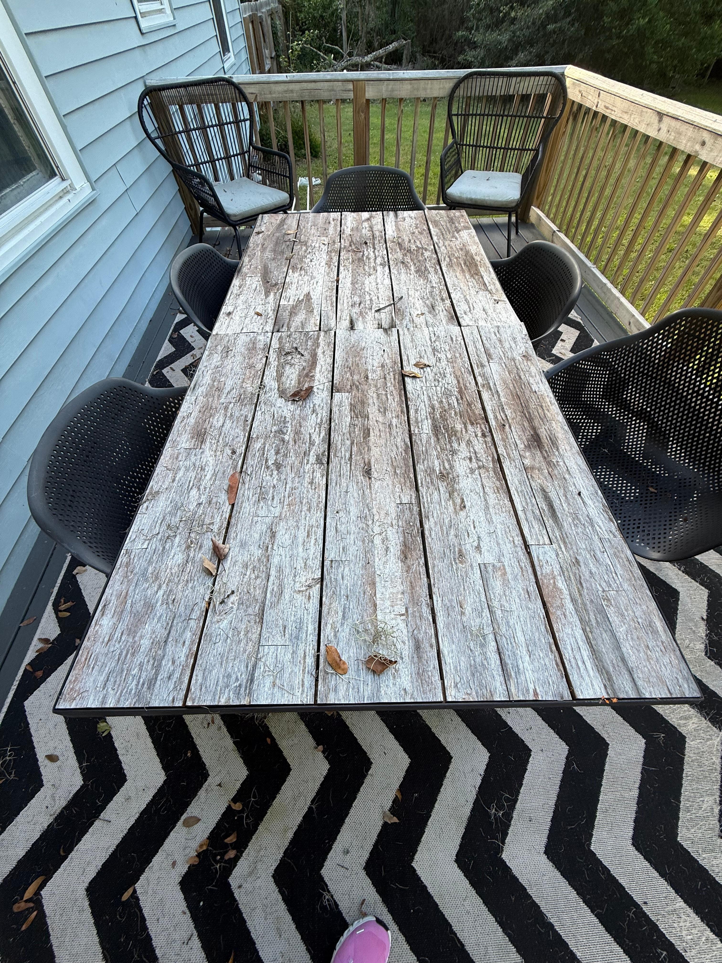 Porch table was not in good shape
