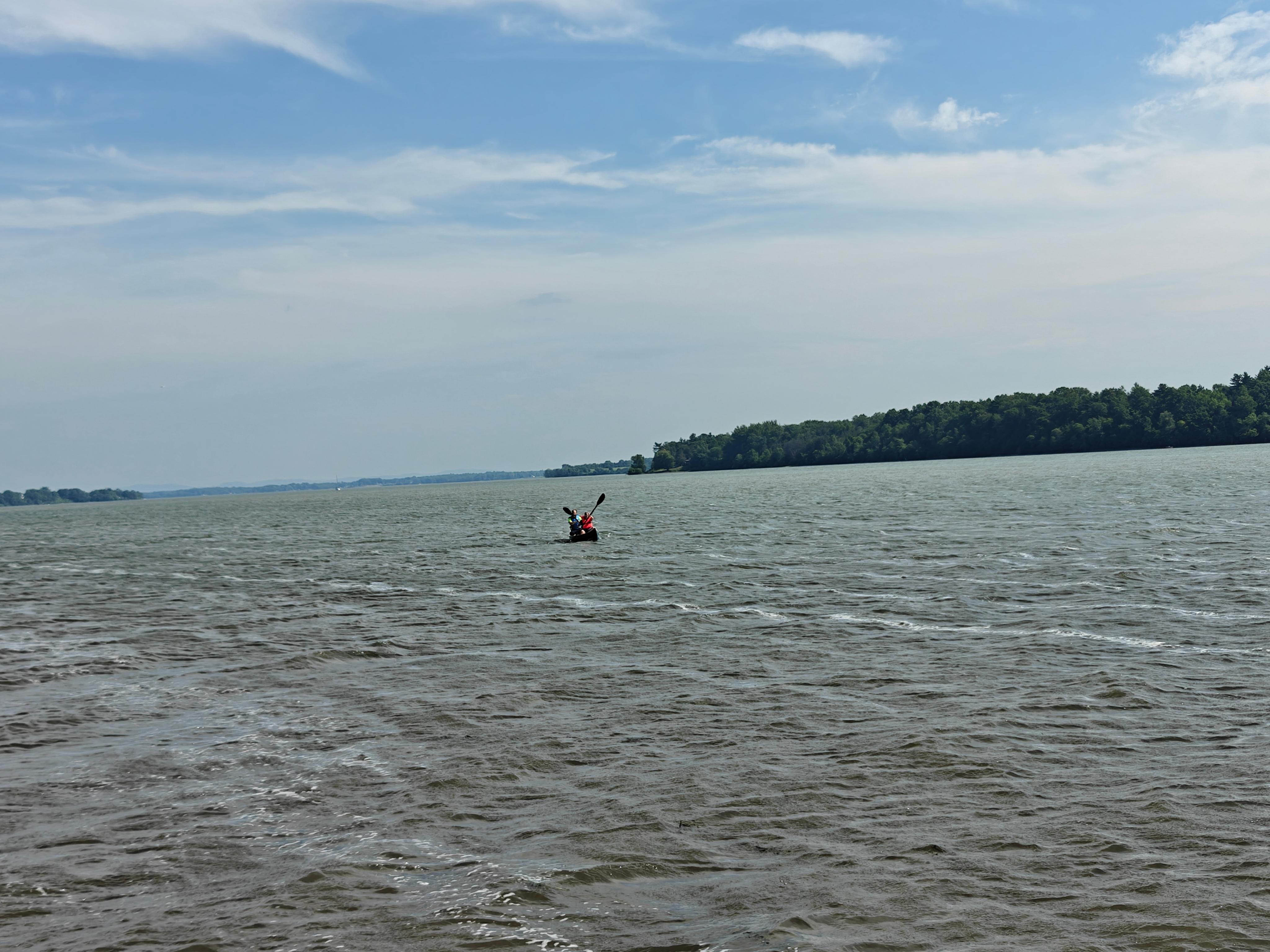 Windy canoeing