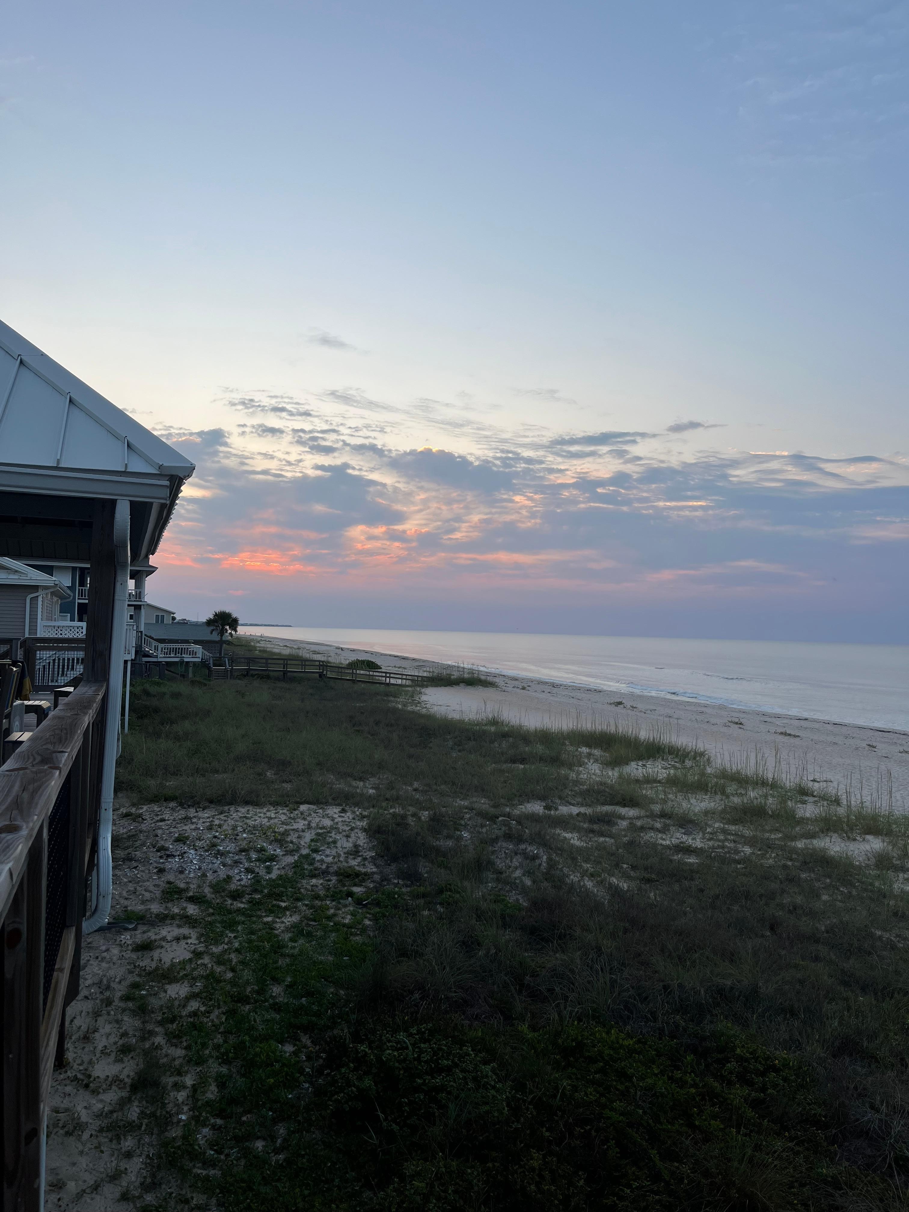View of sunrise from the deck