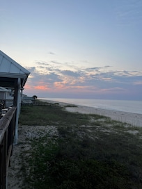 View of sunrise from the deck