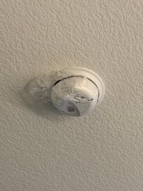 Shower cap over smoke detector staff wasn’t that concerned
