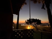 Outside the sliding glass door