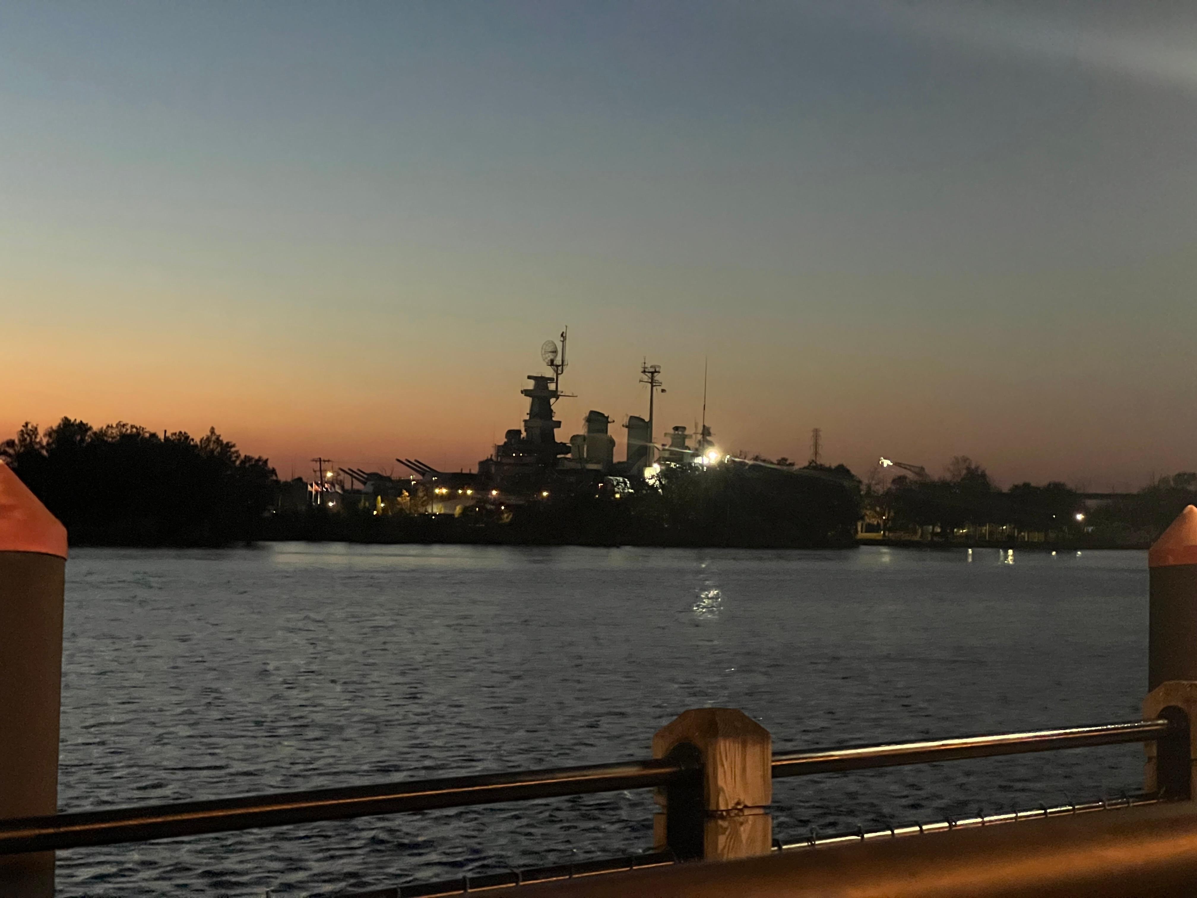 View from the balcony of the battleship 