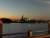 View from the balcony of the battleship
