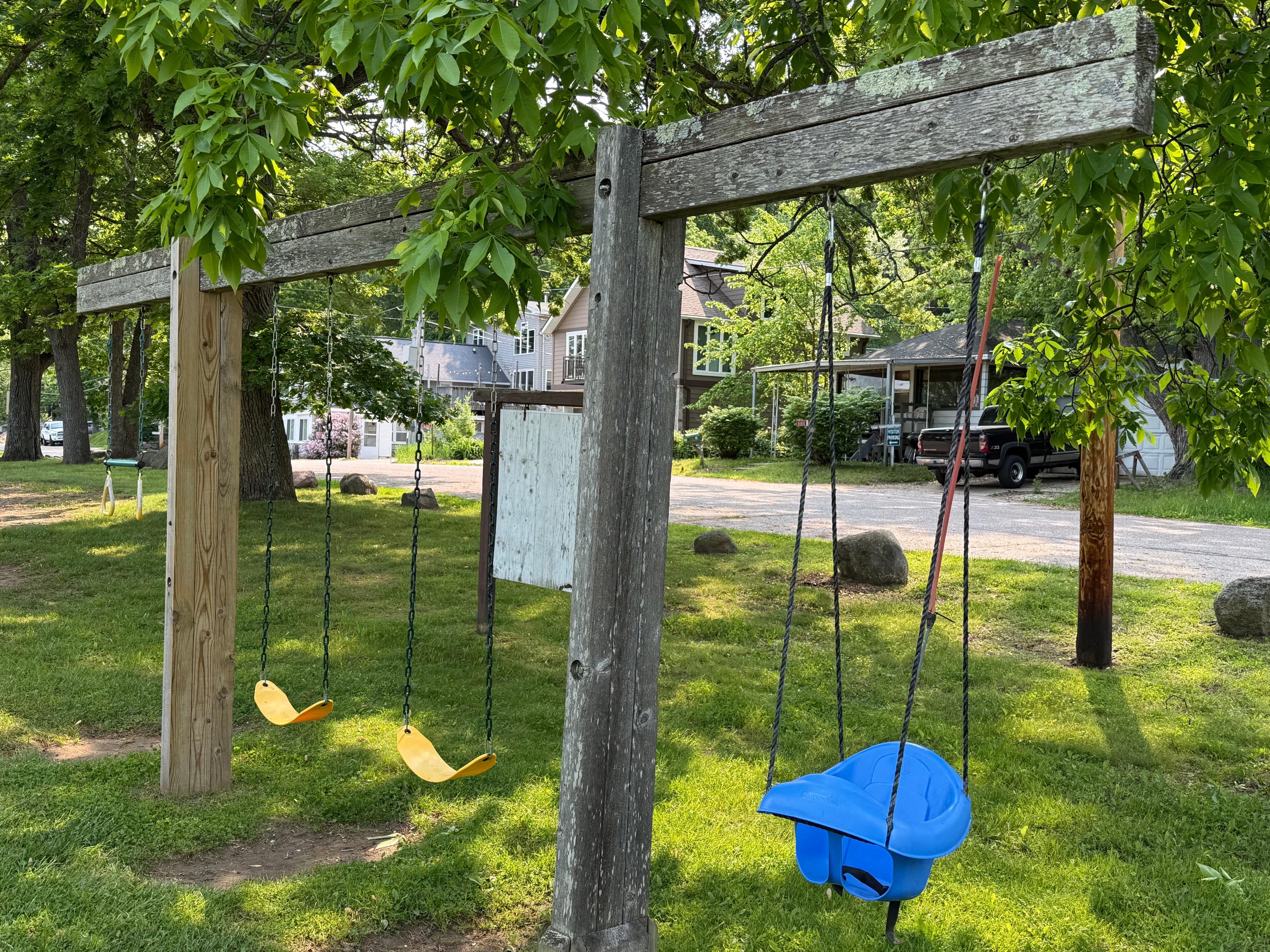 Camp Rest park, baby/ toddler swing that our granddaughter could use. 